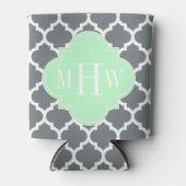 Koolstof, WhMoroccan #5 Mint 3 Initiaal monogram Blikjeskoeler (Voorkant)