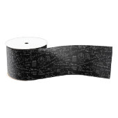 Koolstof - Zwarte en witte Wiskunde Grosgrain Lint (Spoel)