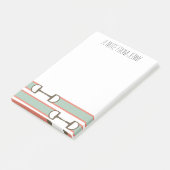 Koolstofpatroonkoraal en Mint Horse Bit Post-it® Notes (Schuin)
