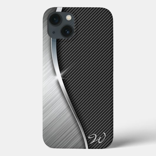 Koolstofvezel en geborsteld metaal 4 Case-Mate iPhone case (Achterkant)