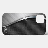 Koolstofvezel en geborsteld metaal 4 Case-Mate iPhone case (Achterkant (horizontaal))