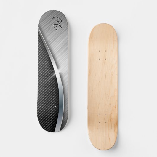 Koolstofvezel en geborsteld metaal 4 Skateboard (Voorkant)