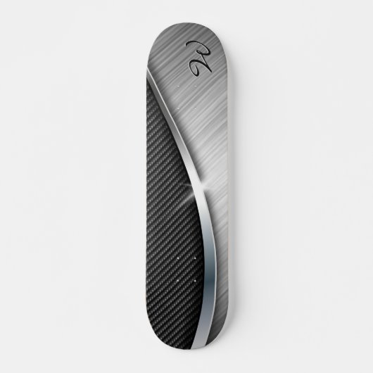 Koolstofvezel en geborsteld metaal 4 Skateboard (Voorkant)