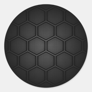 Koolstofvezel Hex Tiles Ronde Sticker
