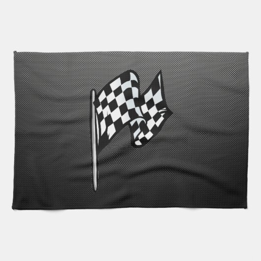 Koolstofvezel kijkt Gecontroleerde vlag Theedoek (Horizontaal)