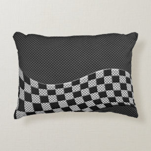 Koolstofvezel-raceafdruklezer Decoratief Kussen