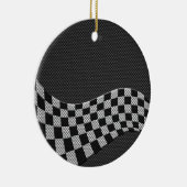 Koolstofvezel-raceafdruklezer Keramisch Ornament (Rechts)