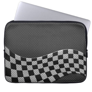 Koolstofvezel-raceafdruklezer Laptop Sleeve