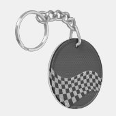 Koolstofvezel-raceafdruklezer Sleutelhanger (Voorkant Links)