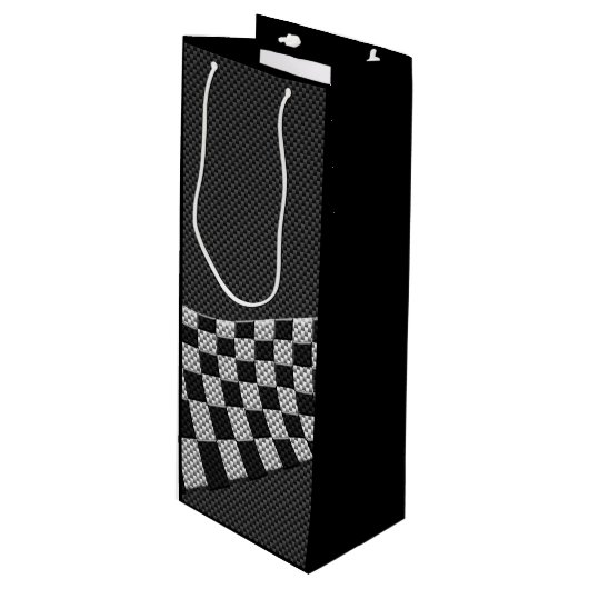 Koolstofvezel-raceafdruklezer Wijn Cadeautas (Voorkant Gekanteld)