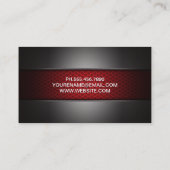 koolstofvezel rood | donkermetallic visitekaartje (Achterkant)