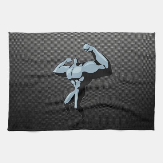 Koolstofvezel ziet er uit in Bodybuilder Theedoek (Horizontaal)