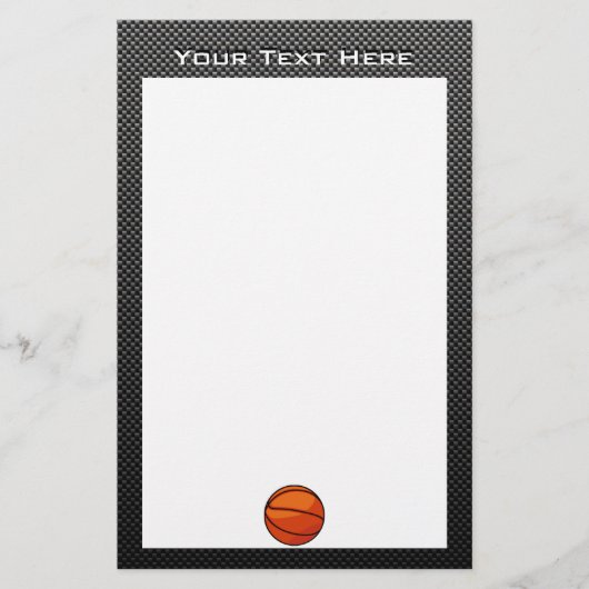 Koolstofvezel ziet er uit op Basketball Briefpapier (Voorkant)