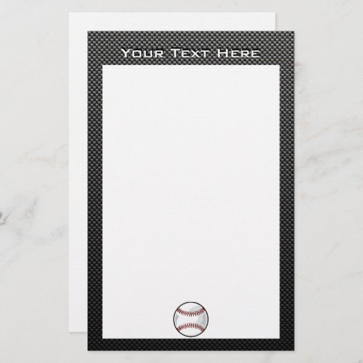 Koolstofvezel ziet er uit op honkbal briefpapier (Voorkant / Achterkant)
