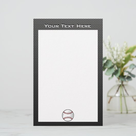 Koolstofvezel ziet er uit op honkbal briefpapier (Staand voorkant)