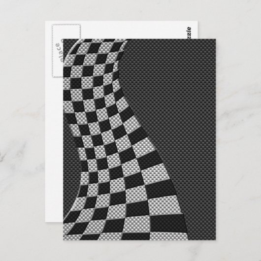 Koolstofvezel zoals racevoetafdruk briefkaart (Voorkant / Achterkant)