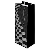 Koolstofvezel zoals racevoetafdruk wijn cadeautas (Achterkant Gekanteld)