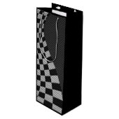 Koolstofvezel zoals racevoetafdruk wijn cadeautas (Voorkant Gekanteld)