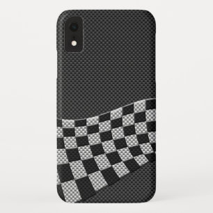 Koolstofvezelstijl Gecontroleerde ractgolven iPhone XR Hoesje