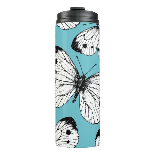 Koolstofvlinderpatroon Thermosbeker (Voorkant)