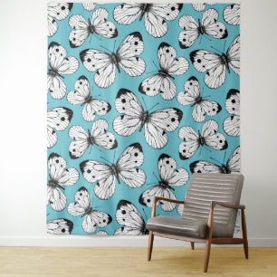 Koolstofvlinderpatroon Wandkleed