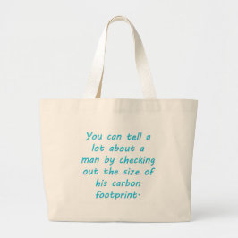 Koolstofvoetafdruk Turquoise Grote Tote Bag