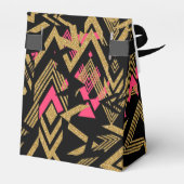 Kooltrendy faux goud glitter geometrisch patroon bedankdoosjes (Achterkant)