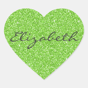 Kooltrendy trilling neongroene faux glitter hart sticker