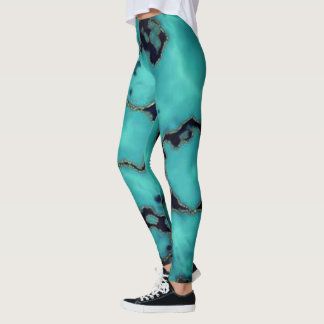 Kooltrendy turquoise marmer stone design leggings