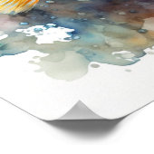 Koolvis in het poster van de waterverf (Hoek)