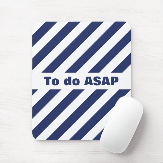 Koolwit en blauw gestreept muismat (Met muis)