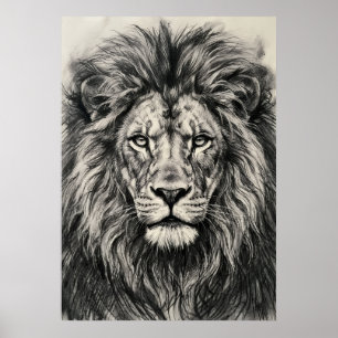 Koolzaad Leeuw Portret Poster