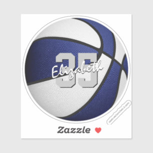 Koop 1 of in bulk blauw wit basketbal team kleuren sticker