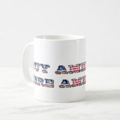 Koop American Hire American Quote Trump Patriotic Koffiemok (Voorkant links)