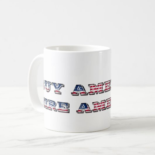 Koop American Hire American Quote Trump Patriotic Koffiemok (Voorkant links)
