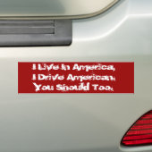 Koop Amerikaans. - Gepersonaliseerd in rood Bumpersticker (Op auto)