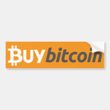 Koop Bitcoin Bumpersticker Sinaasappel
