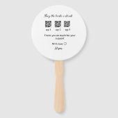 koop bride een drink scan QR code dank uInvitation Handwaaier (Achterkant)