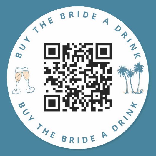 Koop de Bride een Drink Bachelorette Party QR Code Ronde Sticker