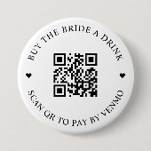 Koop de Bride een Drink QR Code Button (Voorkant)