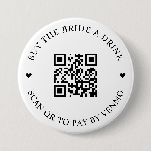 Koop de Bride een Drink QR Code Button (Voorkant)