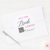 Koop de Bride een Drink QR Venmo Bachelorette Part Ronde Sticker (Envelop)