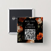 Koop de bruid een drankje Bachelorette QR-code Vierkante Button 5,1 Cm (Voorkant /achterkant)