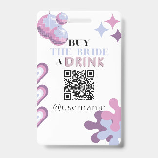 Koop de bruid een drankje Crowdfund vrijgezellenfe Badge