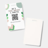 Koop de bruid een drankje Crowdfund vrijgezellenfe Badge (Voor- en achterkant)