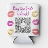 Koop de Bruid Een Drankje QR-code Bachelorette-fee Blikjeskoeler (Voorkant)
