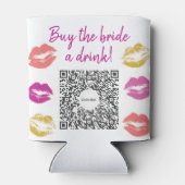 Koop de Bruid Een Drankje QR-code Bachelorette-fee Blikjeskoeler (Achterkant)