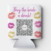Koop de Bruid Eén Drankje QR-code Bachelorettefees Blikjeskoeler (Achterkant)