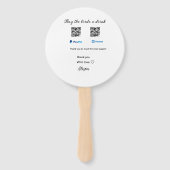 Koop de bruid een drink donatie QR Venmo PayPal Handwaaier (Achterkant)