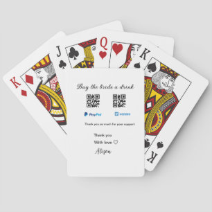 Koop de bruid een drink donatie QR Venmo PayPal Pokerkaarten